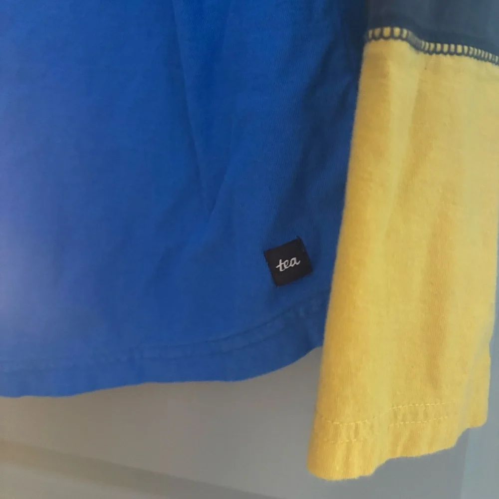 Tea Collection Blue and Yellow Raglan Tee - Picture 8 of 9